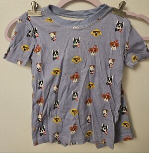 Janie and Jack NWOT Blue Americana Dog T-Shirt With Matching Pajama Shorts